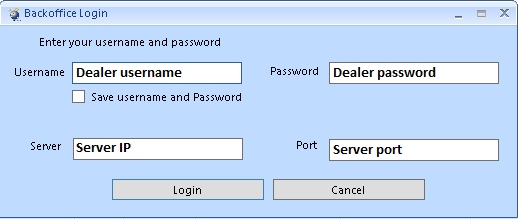 Binary backoffice login